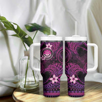 FSM Culture Day Tumbler With Handle Tribal Pattern Pink Version LT01 - Polynesian Pride
