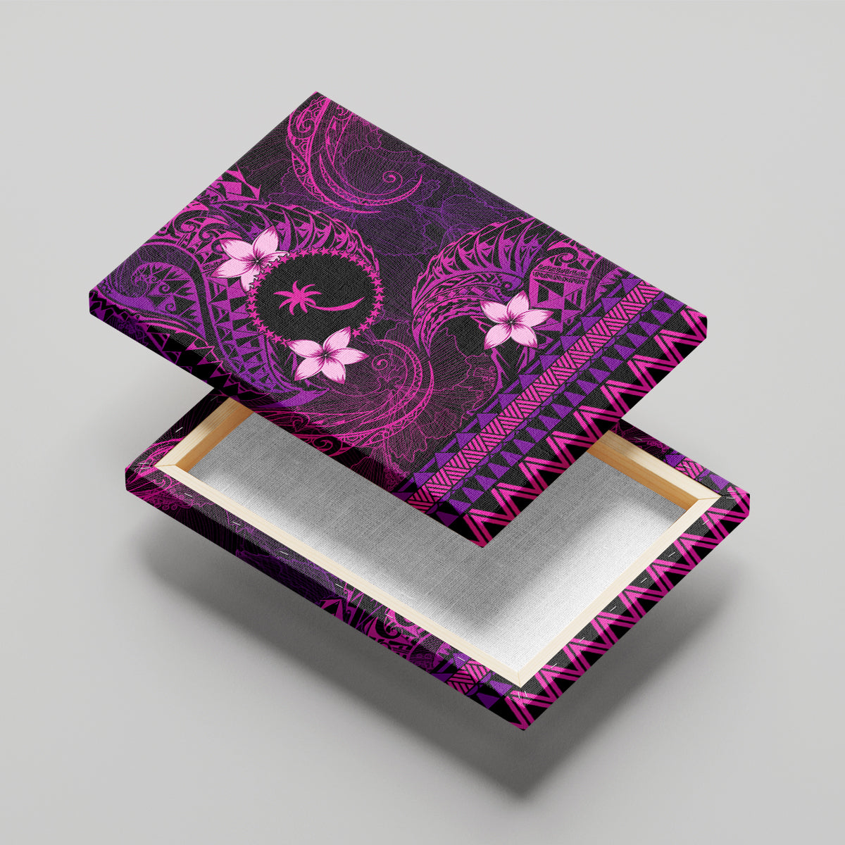 FSM Chuuk State Canvas Wall Art Tribal Pattern Pink Version LT01 - Polynesian Pride