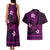 FSM Chuuk State Couples Matching Tank Maxi Dress and Hawaiian Shirt Tribal Pattern Pink Version LT01 - Polynesian Pride