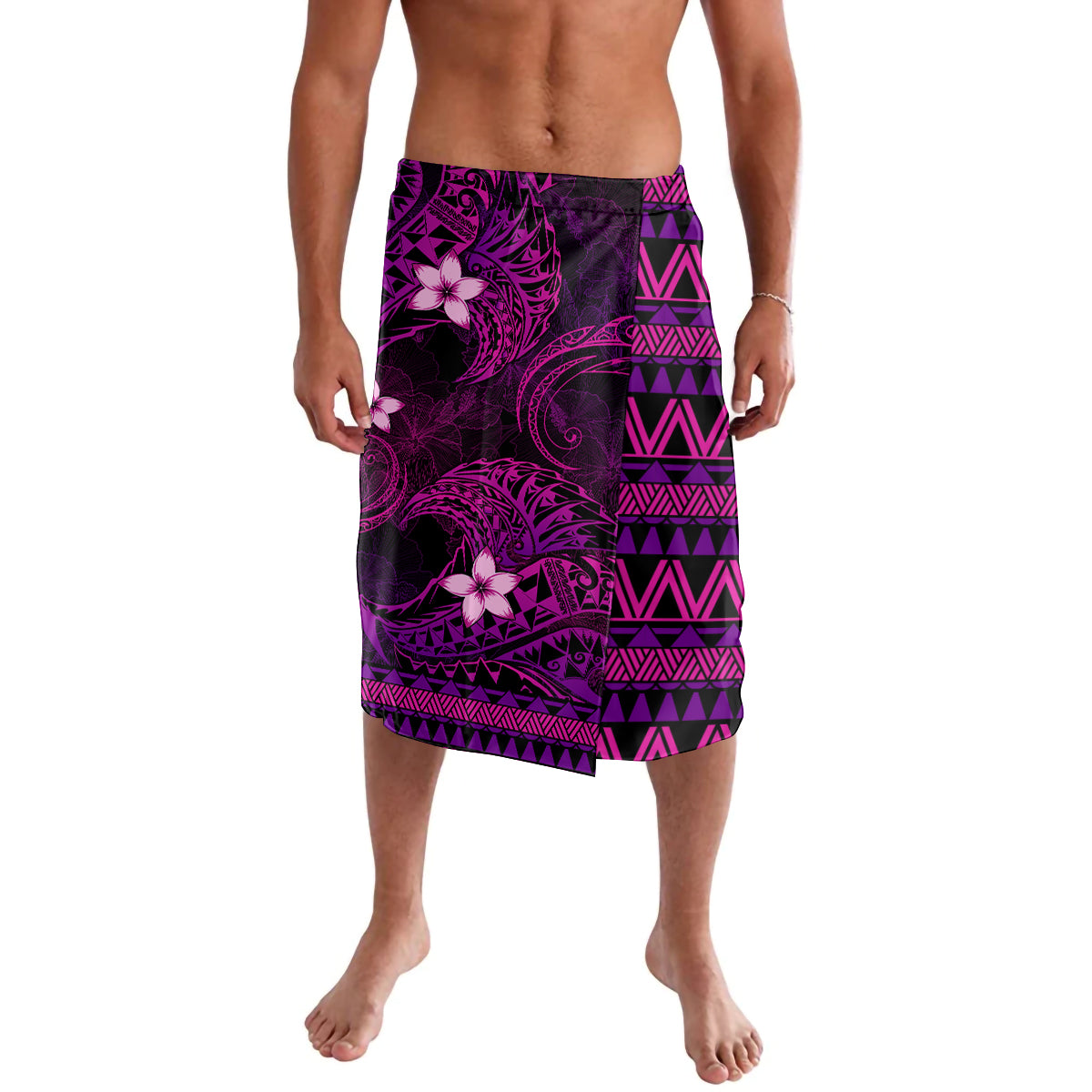 FSM Chuuk State Lavalava Tribal Pattern Pink Version LT01 Pink - Polynesian Pride