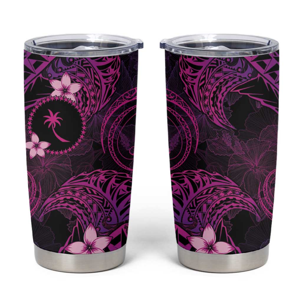 FSM Chuuk State Tumbler Cup Tribal Pattern Pink Version LT01 Pink - Polynesian Pride