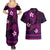 FSM Kosrae State Couples Matching Summer Maxi Dress and Hawaiian Shirt Tribal Pattern Pink Version LT01 - Polynesian Pride