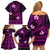 FSM Kosrae State Family Matching Off Shoulder Short Dress and Hawaiian Shirt Tribal Pattern Pink Version LT01 - Polynesian Pride