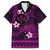 FSM Kosrae State Family Matching Off Shoulder Short Dress and Hawaiian Shirt Tribal Pattern Pink Version LT01 Dad's Shirt - Short Sleeve Pink - Polynesian Pride