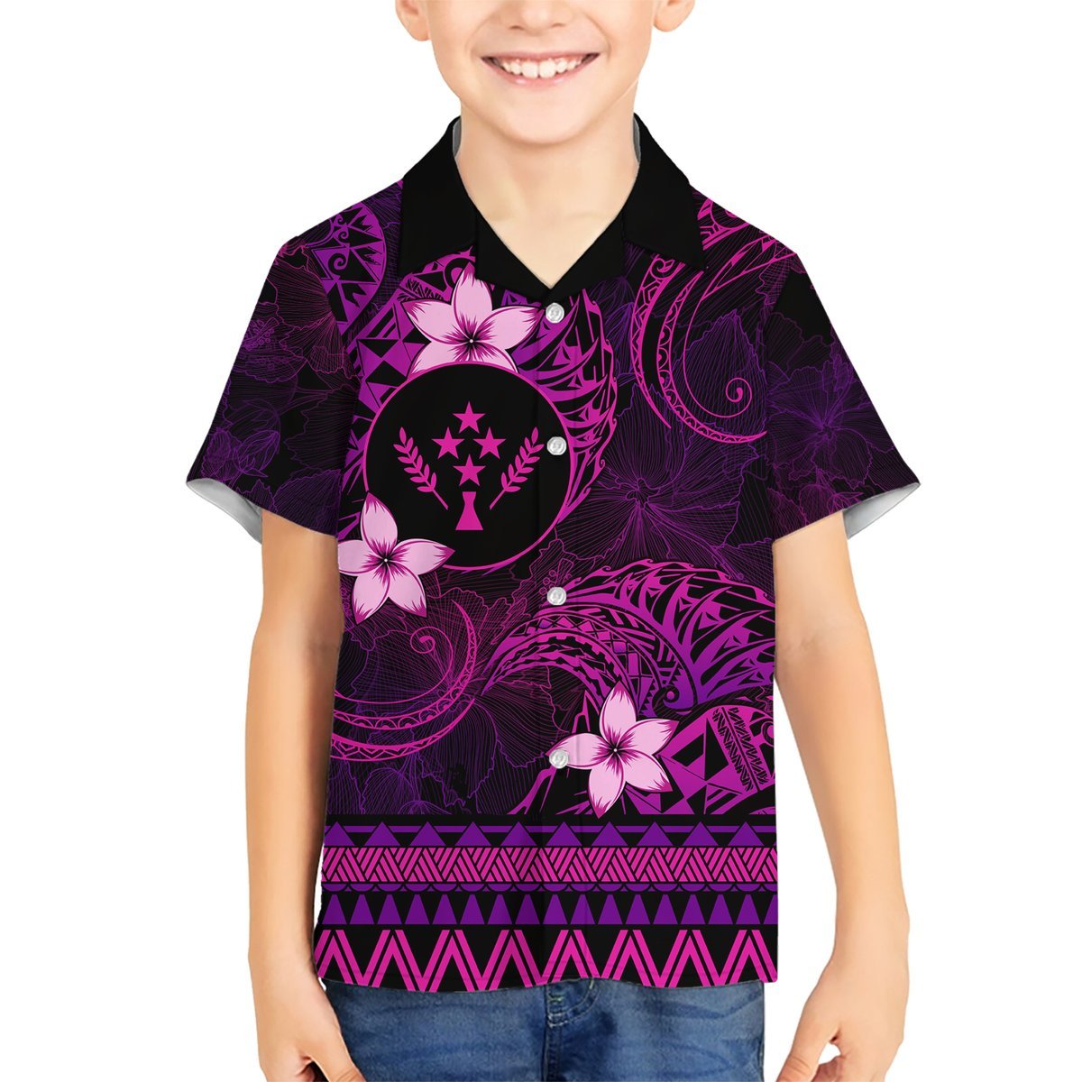 FSM Kosrae State Hawaiian Shirt Tribal Pattern Pink Version LT01 - Polynesian Pride