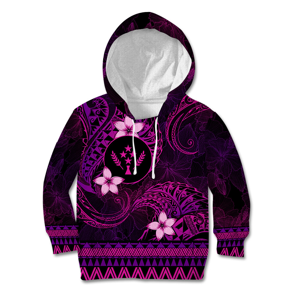 FSM Kosrae State Kid Hoodie Tribal Pattern Pink Version LT01 Hoodie Pink - Polynesian Pride