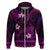 FSM Kosrae State Zip Hoodie Tribal Pattern Pink Version LT01 Zip Hoodie Pink - Polynesian Pride