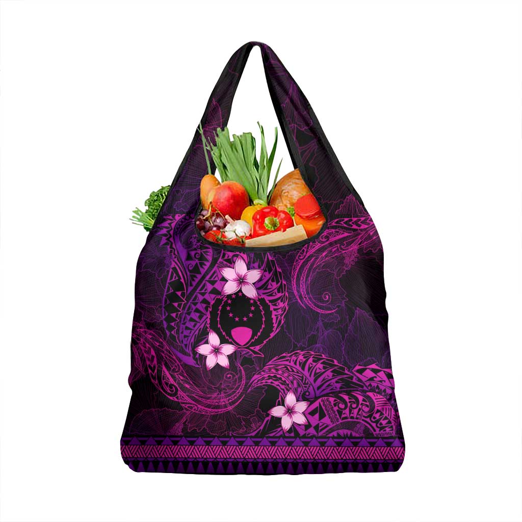 FSM Pohnpei State Grocery Bag Tribal Pattern Pink Version LT01 1-pack One Size Pink - Polynesian Pride