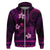 FSM Pohnpei State Hoodie Tribal Pattern Pink Version LT01 Zip Hoodie Pink - Polynesian Pride