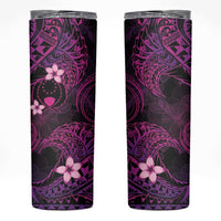 FSM Pohnpei State Skinny Tumbler Tribal Pattern Pink Version LT01 Pink - Polynesian Pride