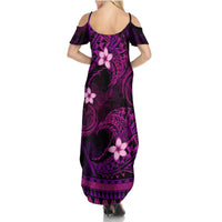 FSM Pohnpei State Summer Maxi Dress Tribal Pattern Pink Version LT01 - Polynesian Pride