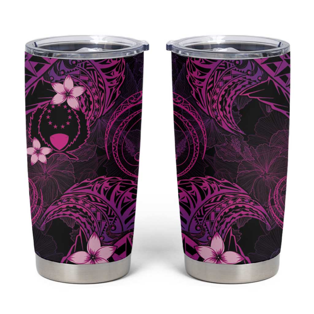 FSM Pohnpei State Tumbler Cup Tribal Pattern Pink Version LT01 Pink - Polynesian Pride