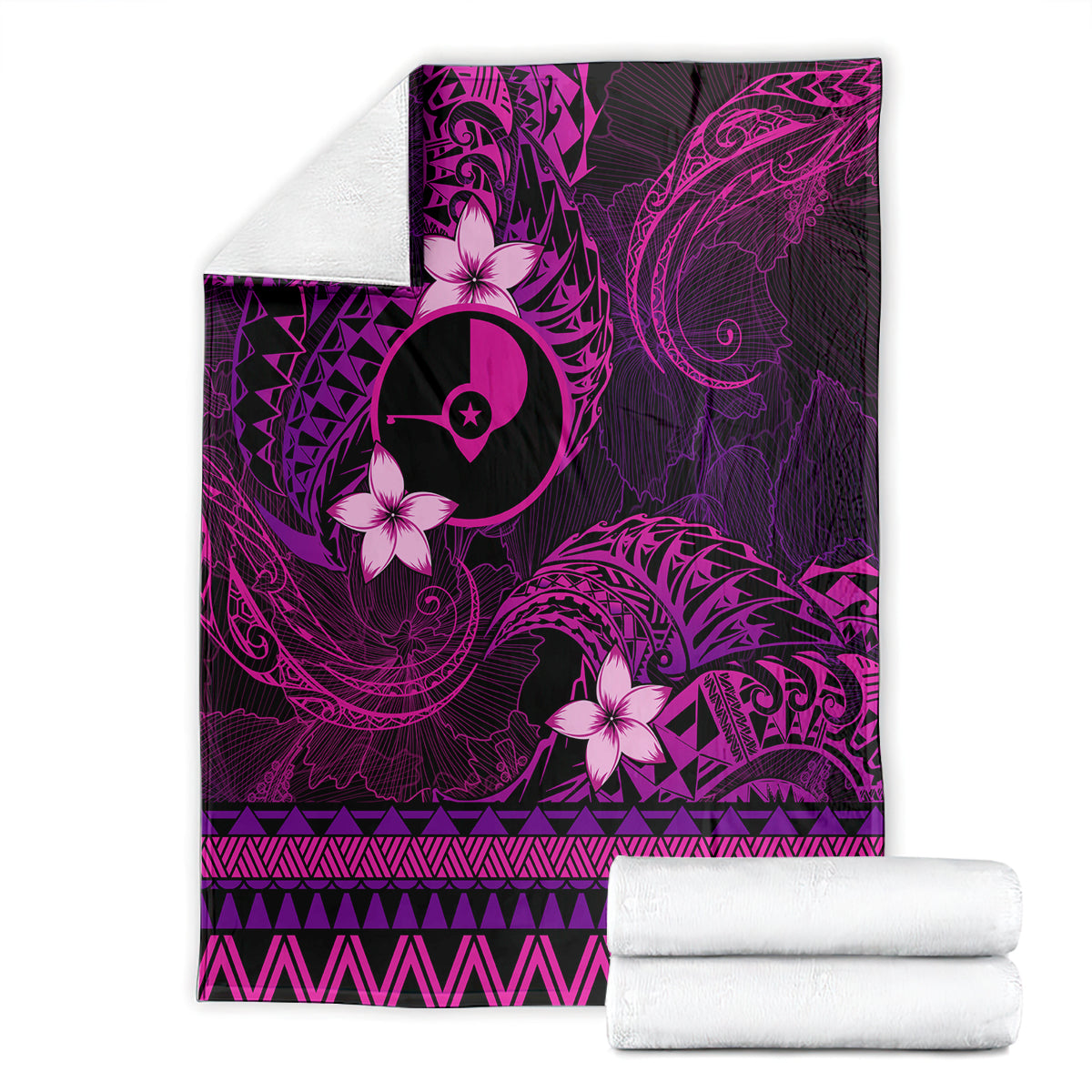 FSM Yap State Blanket Tribal Pattern Pink Version LT01 - Polynesian Pride