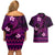 FSM Yap State Couples Matching Off Shoulder Short Dress and Hawaiian Shirt Tribal Pattern Pink Version LT01 - Polynesian Pride