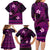 FSM Yap State Family Matching Long Sleeve Bodycon Dress and Hawaiian Shirt Tribal Pattern Pink Version LT01 - Polynesian Pride