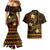 FSM Culture Day Couples Matching Mermaid Dress and Hawaiian Shirt Tribal Pattern Gold Version LT01 - Polynesian Pride