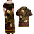 FSM Culture Day Couples Matching Off Shoulder Maxi Dress and Hawaiian Shirt Tribal Pattern Gold Version LT01 - Polynesian Pride