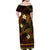 FSM Culture Day Family Matching Off Shoulder Maxi Dress and Hawaiian Shirt Tribal Pattern Gold Version LT01 - Polynesian Pride