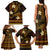 FSM Culture Day Family Matching Tank Maxi Dress and Hawaiian Shirt Tribal Pattern Gold Version LT01 - Polynesian Pride