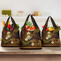 FSM Culture Day Grocery Bag Tribal Pattern Gold Version LT01 3-pack One Size Gold - Polynesian Pride
