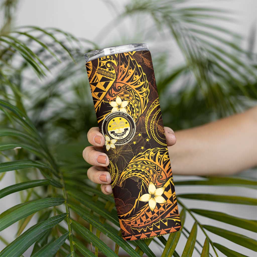 FSM Culture Day Skinny Tumbler Tribal Pattern Gold Version LT01 - Polynesian Pride