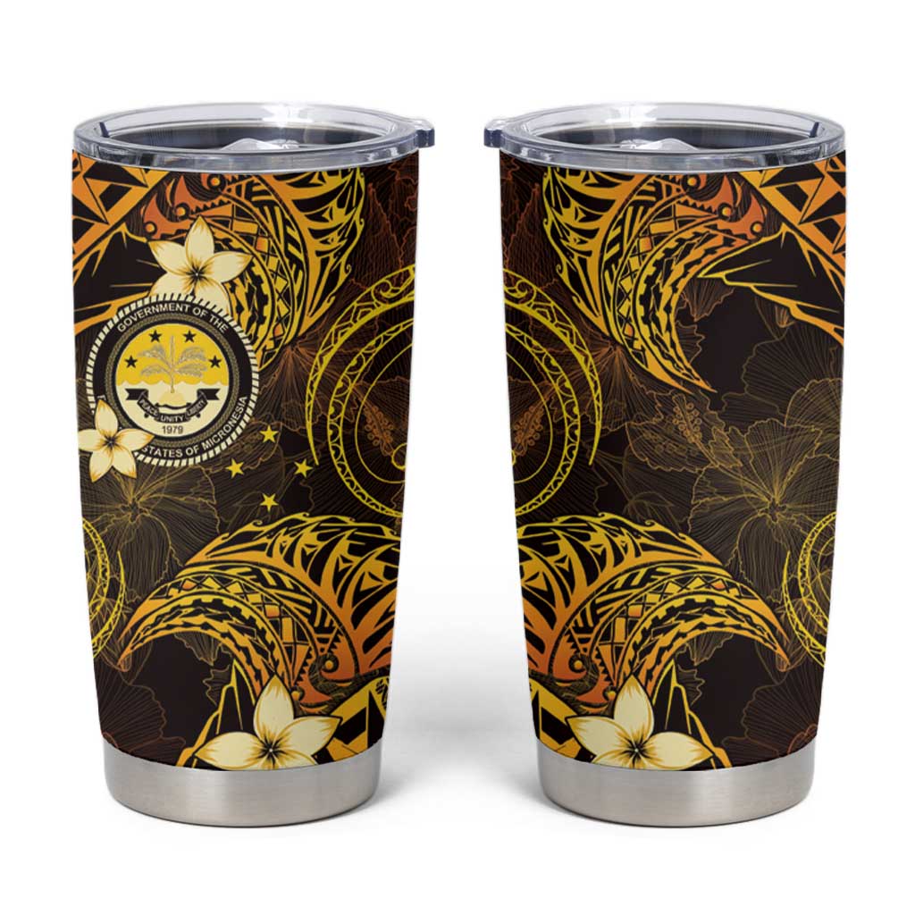 FSM Culture Day Tumbler Cup Tribal Pattern Gold Version LT01 Gold - Polynesian Pride