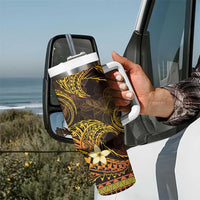 FSM Culture Day Tumbler With Handle Tribal Pattern Gold Version LT01 - Polynesian Pride