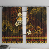 FSM Culture Day Window Curtain Tribal Pattern Gold Version LT01 With Hooks Gold - Polynesian Pride