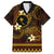 FSM Chuuk State Family Matching Summer Maxi Dress and Hawaiian Shirt Tribal Pattern Gold Version LT01 Dad's Shirt - Short Sleeve Gold - Polynesian Pride