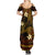 FSM Chuuk State Family Matching Summer Maxi Dress and Hawaiian Shirt Tribal Pattern Gold Version LT01 - Polynesian Pride