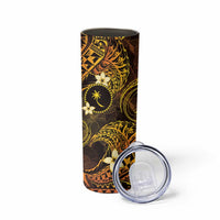 FSM Chuuk State Skinny Tumbler Tribal Pattern Gold Version LT01 - Polynesian Pride