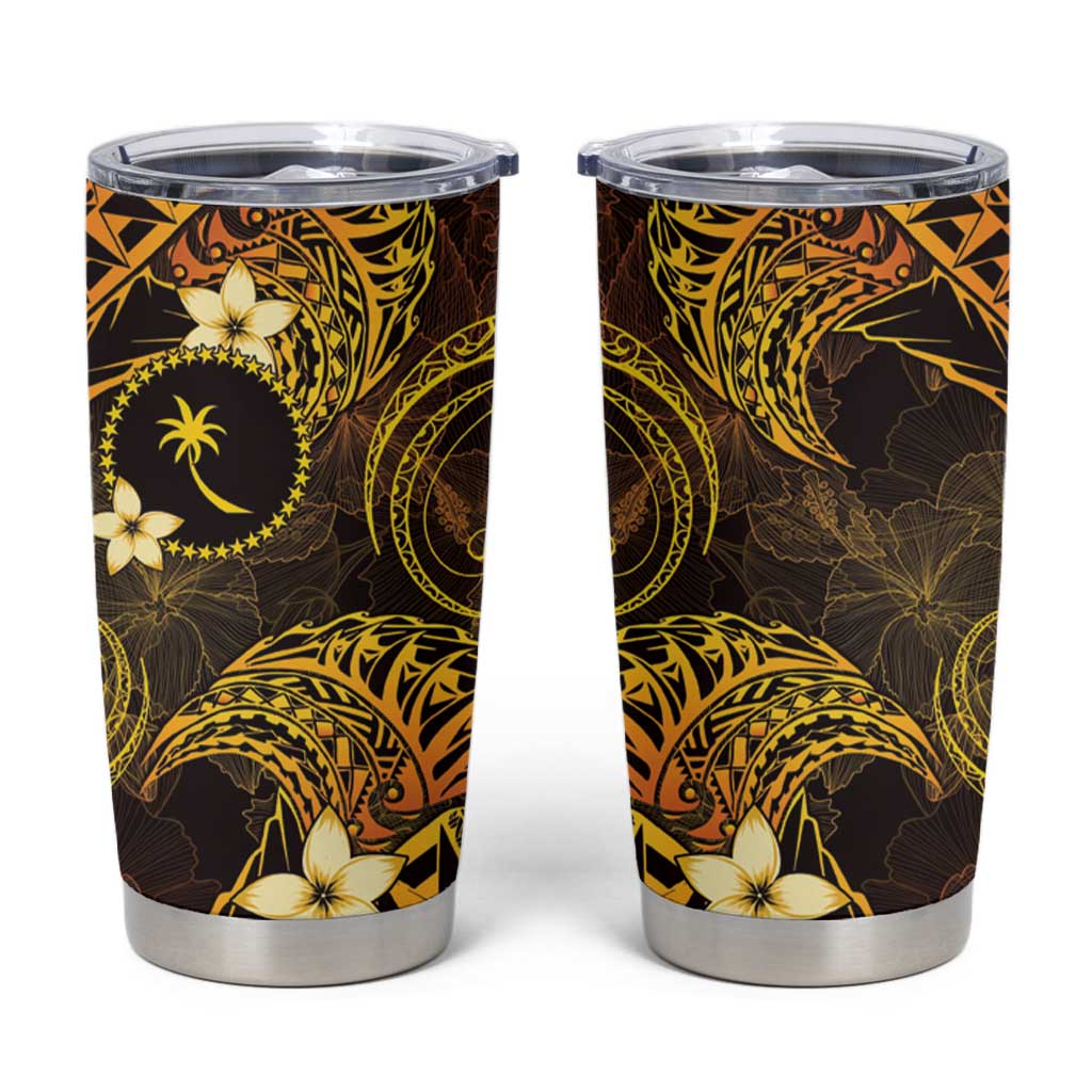 FSM Chuuk State Tumbler Cup Tribal Pattern Gold Version LT01 Gold - Polynesian Pride