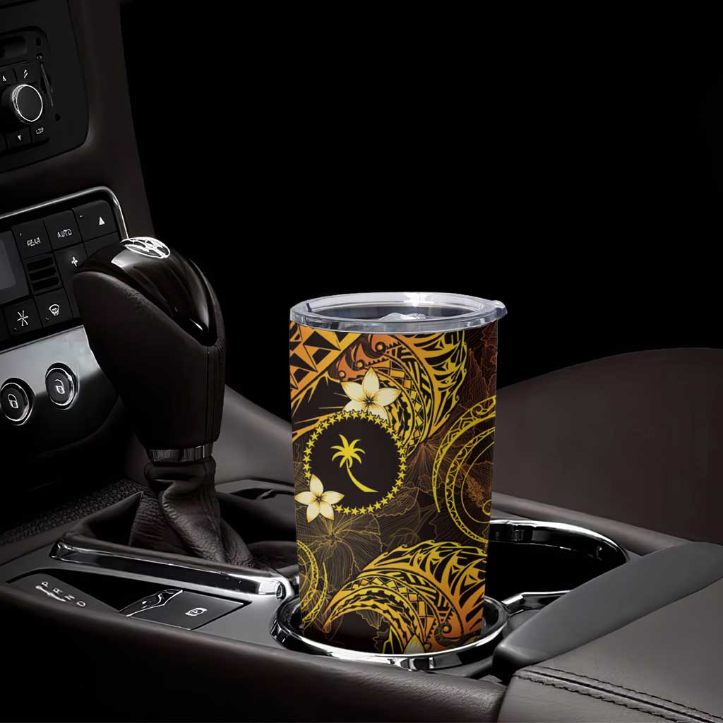 FSM Chuuk State Tumbler Cup Tribal Pattern Gold Version LT01 - Polynesian Pride
