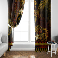 FSM Chuuk State Window Curtain Tribal Pattern Gold Version LT01 - Polynesian Pride