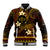 FSM Kosrae State Baseball Jacket Tribal Pattern Gold Version LT01 Unisex Gold - Polynesian Pride