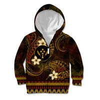 FSM Kosrae State Kid Hoodie Tribal Pattern Gold Version LT01 Zip Hoodie Gold - Polynesian Pride