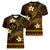 FSM Kosrae State Women V Neck T Shirt Tribal Pattern Gold Version LT01 - Polynesian Pride