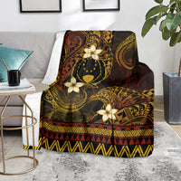 FSM Pohnpei State Blanket Tribal Pattern Gold Version LT01 - Polynesian Pride