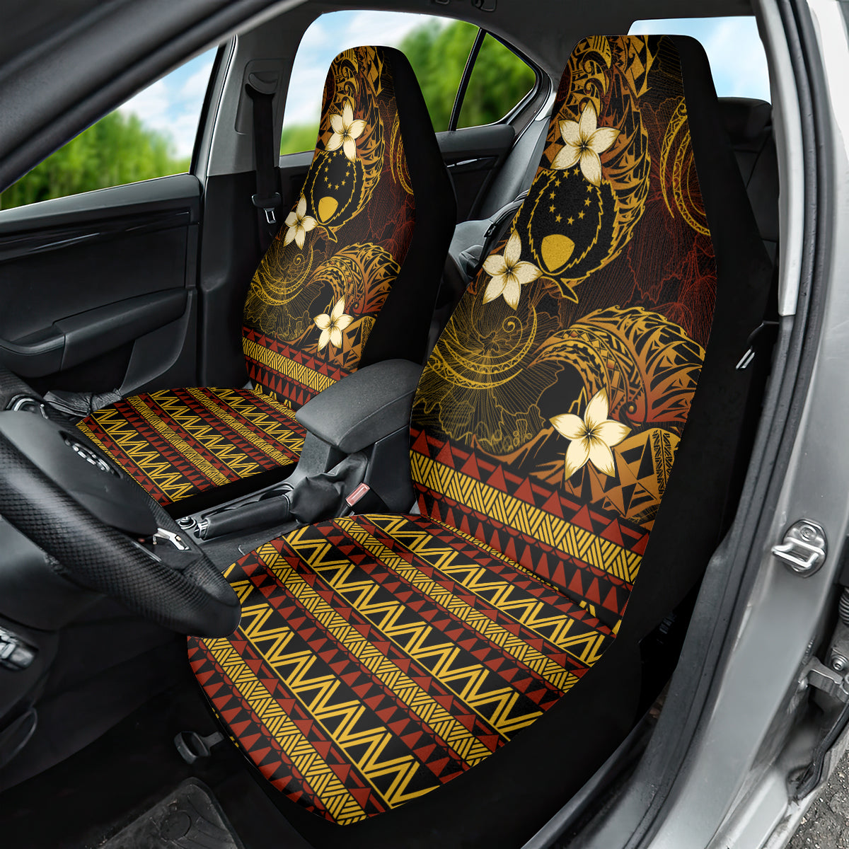 FSM Pohnpei State Car Seat Cover Tribal Pattern Gold Version LT01 - Polynesian Pride