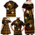 FSM Pohnpei State Family Matching Off Shoulder Maxi Dress and Hawaiian Shirt Tribal Pattern Gold Version LT01 - Polynesian Pride