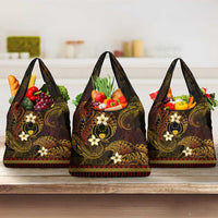FSM Pohnpei State Grocery Bag Tribal Pattern Gold Version LT01 3-pack One Size Gold - Polynesian Pride