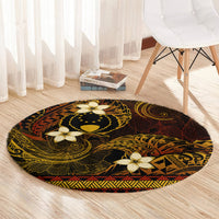 FSM Pohnpei State Round Carpet Tribal Pattern Gold Version LT01 - Polynesian Pride