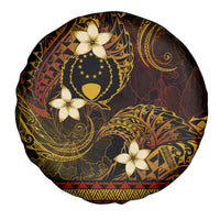 FSM Pohnpei State Spare Tire Cover Tribal Pattern Gold Version LT01 - Polynesian Pride