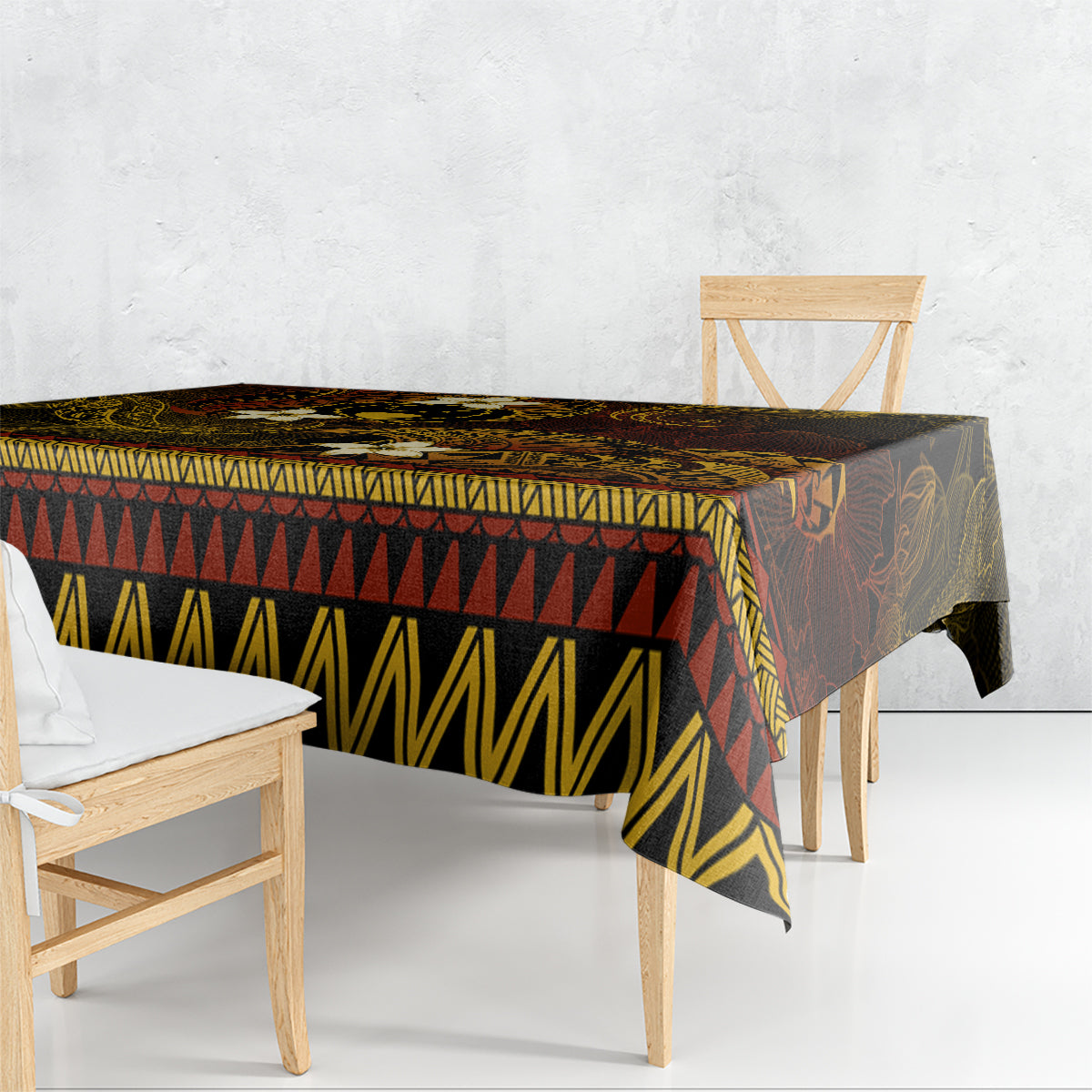 FSM Pohnpei State Tablecloth Tribal Pattern Gold Version LT01 - Polynesian Pride