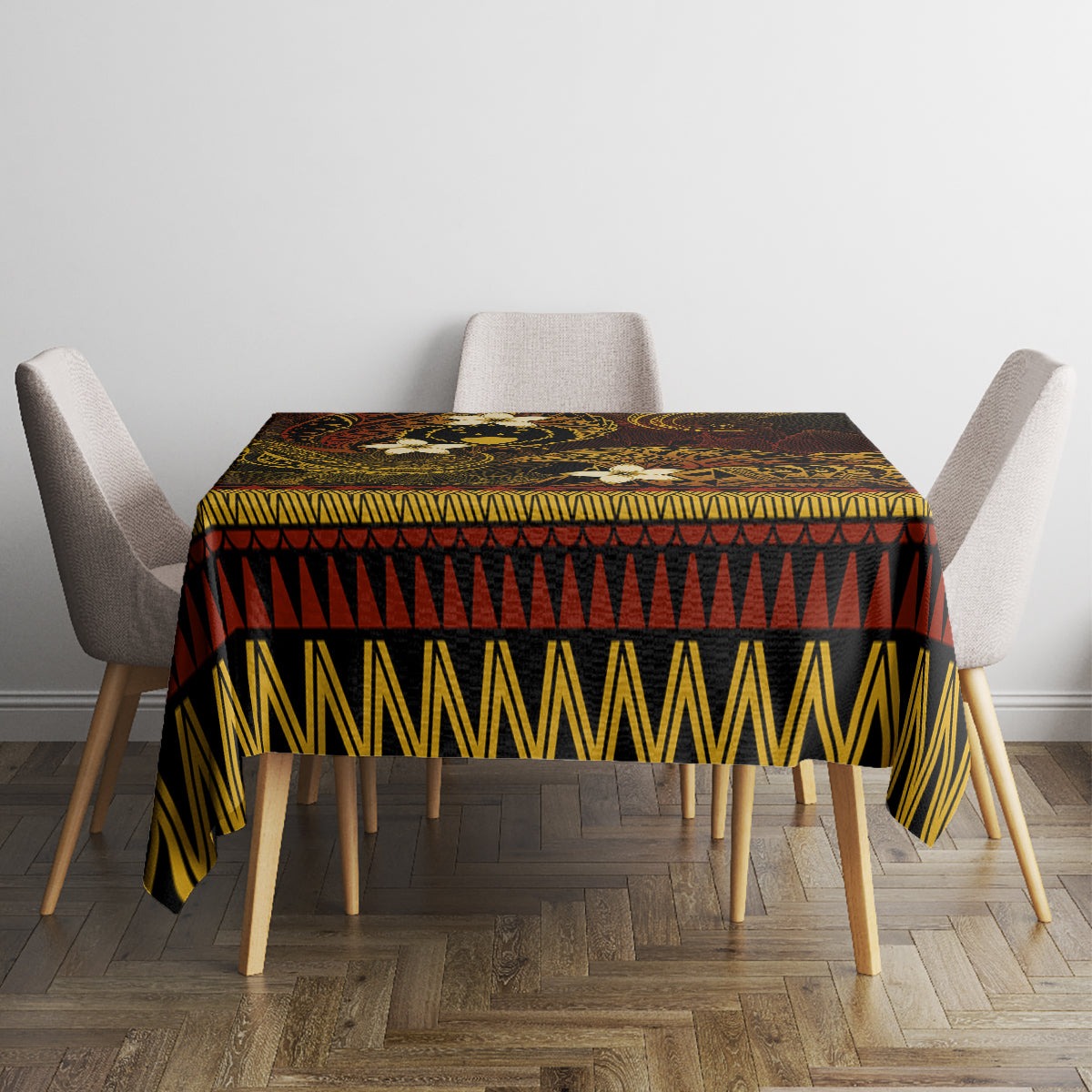 FSM Pohnpei State Tablecloth Tribal Pattern Gold Version LT01 - Polynesian Pride