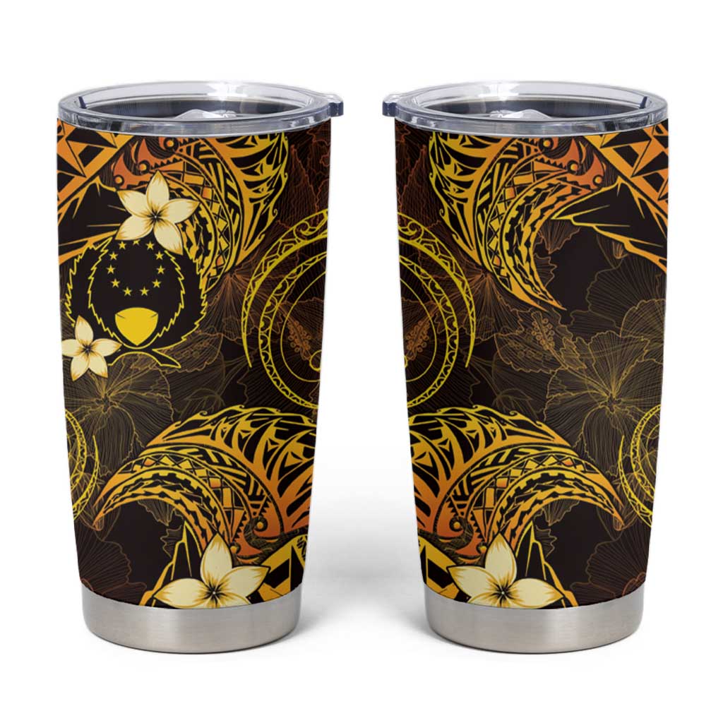 FSM Pohnpei State Tumbler Cup Tribal Pattern Gold Version LT01 Gold - Polynesian Pride