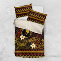 FSM Yap State Bedding Set Tribal Pattern Gold Version LT01 US Twin 172cm x 218cm Gold - Polynesian Pride