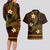 FSM Yap State Couples Matching Long Sleeve Bodycon Dress and Hawaiian Shirt Tribal Pattern Gold Version LT01 - Polynesian Pride