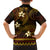 FSM Yap State Family Matching Off Shoulder Long Sleeve Dress and Hawaiian Shirt Tribal Pattern Gold Version LT01 - Polynesian Pride