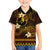 FSM Yap State Family Matching Off Shoulder Long Sleeve Dress and Hawaiian Shirt Tribal Pattern Gold Version LT01 Son's Shirt Gold - Polynesian Pride